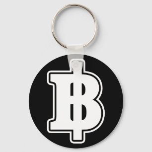 Llavero RÓTULO BLANCO BAHT ฿ moneda tailandesa ฿