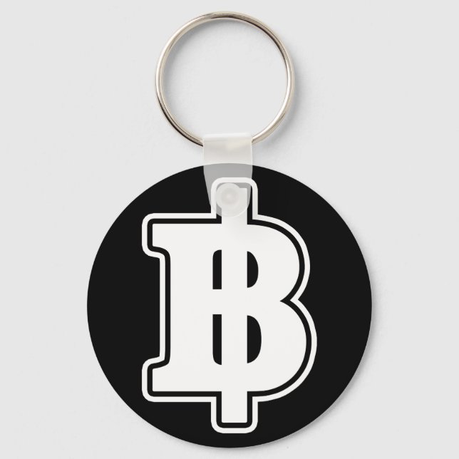 Llavero RÓTULO BLANCO BAHT ฿ moneda tailandesa ฿ (Anverso)