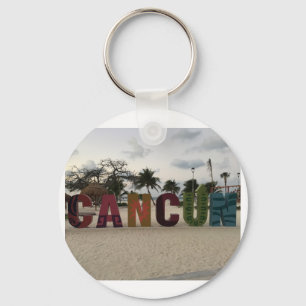 Llavero Rótulo de Cancún - Playa Delfines, Cadena Clave de