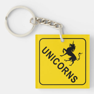 Llavero Rótulo de cruce de carreteras de Unicornios
