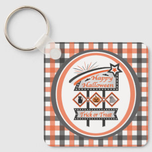 Llavero Rótulo de Halloween retro vintage - Trick o trenza