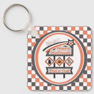 Llavero Rótulo de Halloween retro vintage - Trick o trenza