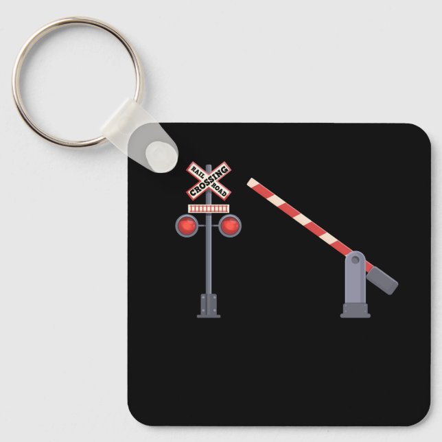 Llavero Rótulo de la barrera de cruce ferroviaria Disposic (Anverso)