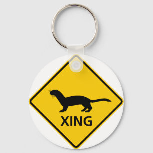 Llavero Rótulo de la carretera de la travesía de la