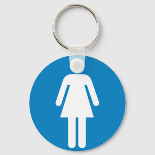 Llavero Rótulo de la carretera del lavabo de las mujeres