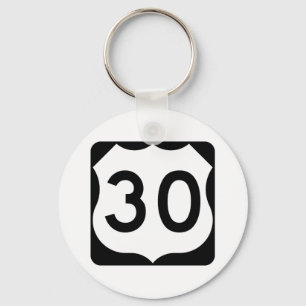 Llavero Rótulo de la ruta 30 de los E.E.U.U.