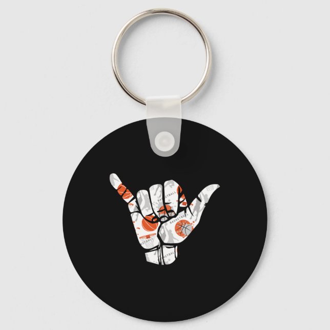 Llavero Rótulo de mano de baloncesto (Anverso)