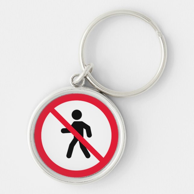 Llavero Rótulo de prohibición de acceso a peatones | Keych (Frente)