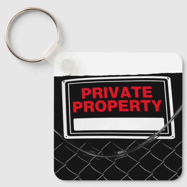 Llavero Rótulo de propiedad privada - Personalizable (Anverso)
