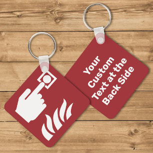 Llavero Rótulo de seguridad de botón de alarma de incendio