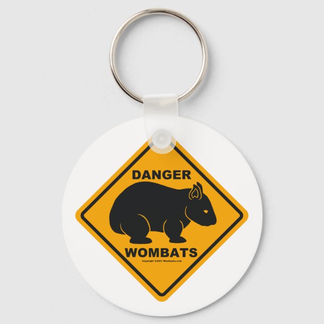 Llavero Rótulo de Wombat Danger Road (Anverso)