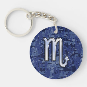 Llavero Rótulo Escorpio Zodiaco en decoración de camuflaje