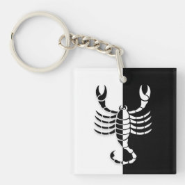 Llavero Rótulo Escorpio Zodiaco, Keychain Blanco y Negro