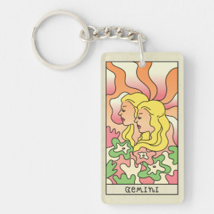 Llavero Rótulo Gemini Zodiac Resumen Art Vintage
