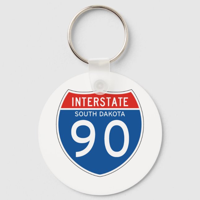 Llavero Rótulo Interestatal 90 - Dakota del Sur (Anverso)