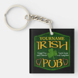 Llavero Rótulo irlandés personalizado del Pub
