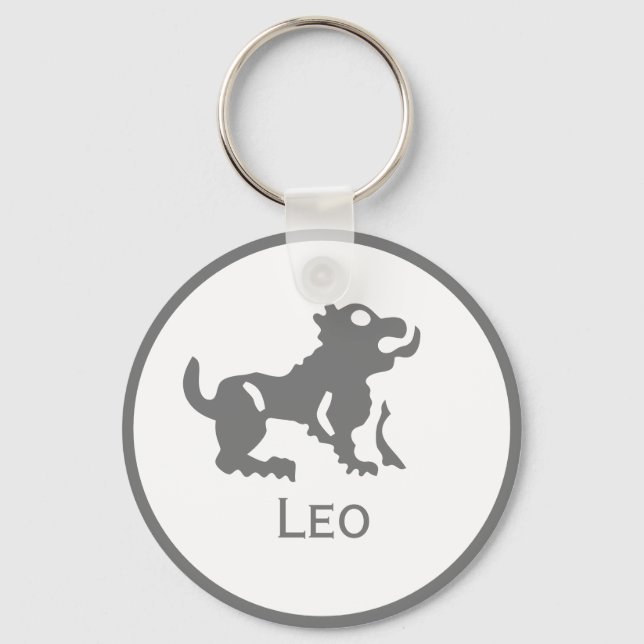 Llavero Rótulo Leo del diseño Zodiaco (Anverso)