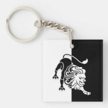 Rótulo Leo Zodiac, Keychain negro y blanco