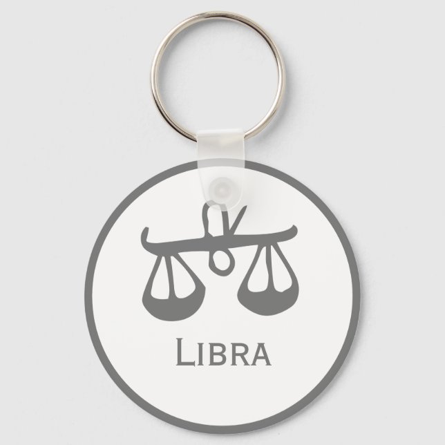 Llavero Rótulo Libra del diseño Zodiaco (Anverso)