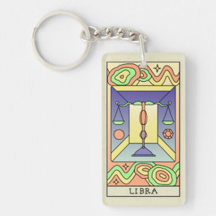 Llavero Rótulo Libra Zodiac Resumen Art Vintage