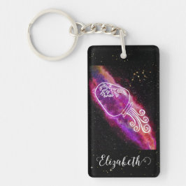 Llavero Rótulo personalizado de Galaxy Aquarius Zodiac