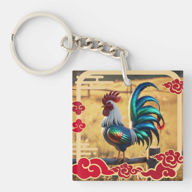 Llavero Rótulo Rooster Zodiac (Frente)