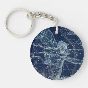 Llavero Rótulo Sagittarius Zodiac Ilustracion de cosecha
