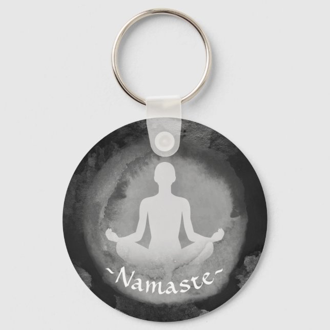 Llavero Rótulo Sukhasana Pose Zen, instructor de mediación (Anverso)
