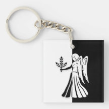 Rótulo Virgo Zodiac, Keychain Blanco y Negro