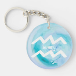 Llavero Rótulo Zodiac acuario personalizado