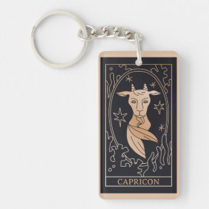Llavero Rótulo Zodiac Capricornio Personalizado Vinato Neg
