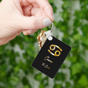 Llavero Rótulo Zodiac contra el cáncer, Keychain Black & G
