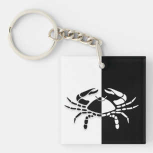 Llavero Rótulo Zodiac contra el cáncer, Keychain negra y