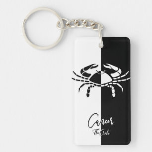 Llavero Rótulo Zodiac contra el cáncer, Keychain negra y