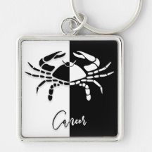 Rótulo Zodiac contra el cáncer, Keychain negra y b