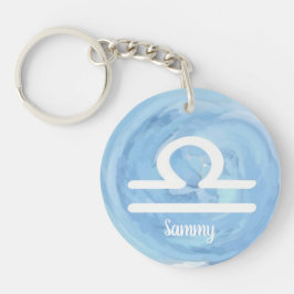 Llavero Rótulo Zodiac de acuarela personalizada de Libra