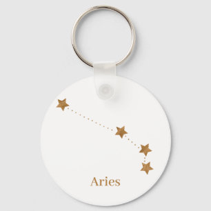 Llavero Rótulo Zodiac moderno Aries Gold   Incendio de ele