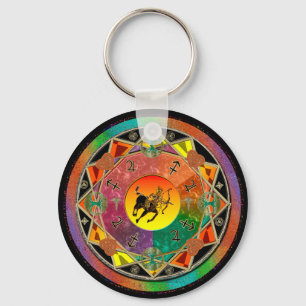 Llavero Rótulo Zodiac Sagittarius Mandala Keychain