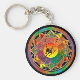 Llavero Rótulo Zodiac Sagittarius Mandala Keychain