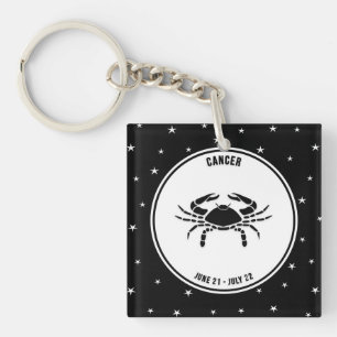 Llavero Rótulo Zodíaco contra el Cáncer, Keychain Blanc