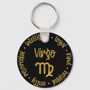 Llavero Rótulo Zodiaco de Oro/Cadena Clave Virgo