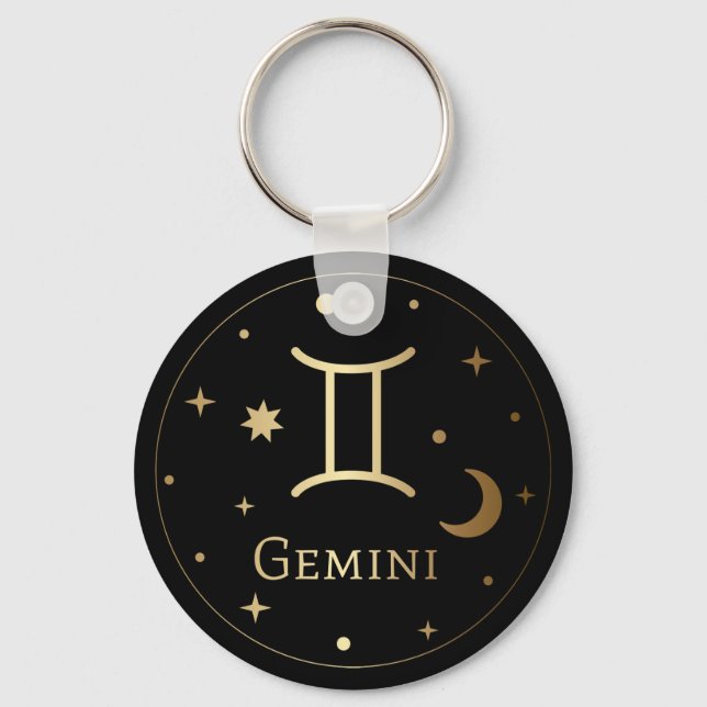 Llavero Rótulo Zodiaco Oro/Gemini (Anverso)