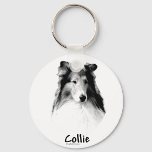 Llavero Rough Collie Charcoal Keychain
