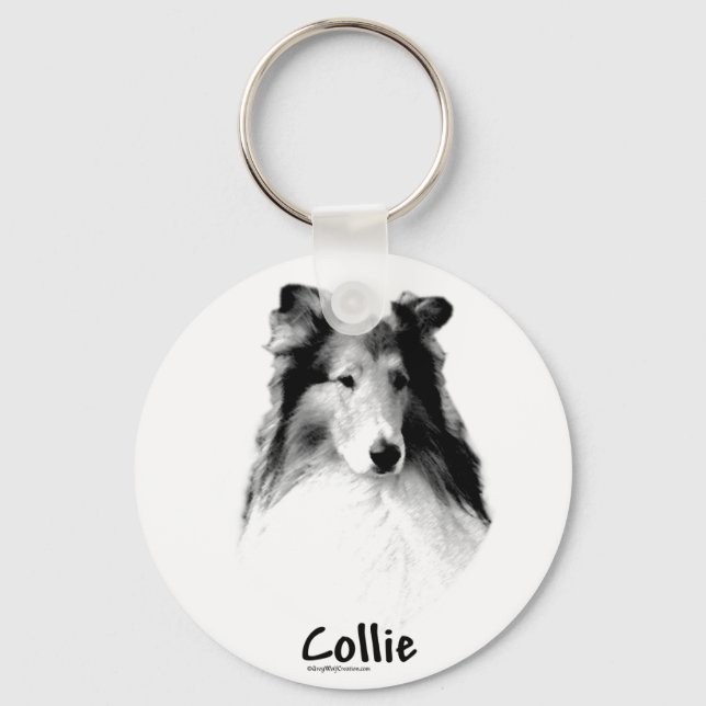 Llavero Rough Collie Charcoal Keychain (Anverso)