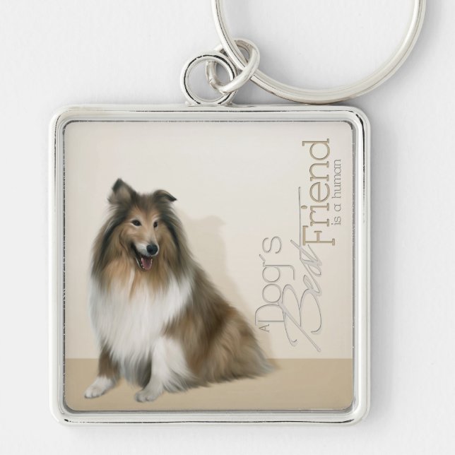 Llavero Rough Collie Keychain (Frente)
