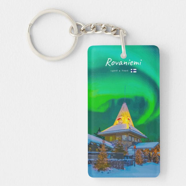 Llavero Rovaniemi, Finlandia - Magic Aurora Slim (Frente)