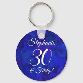 Llavero Royal Blue 30 y Flirty Birthday Party Favor