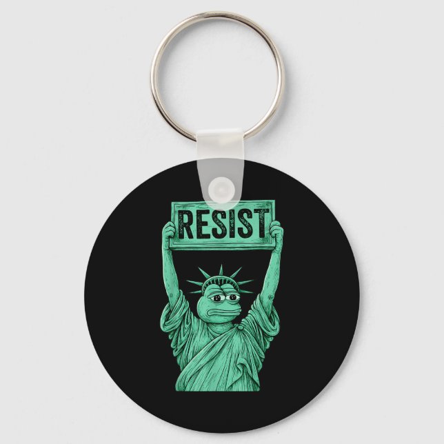 Llavero Rtland Frog Funny City Art - Rtland Frog Protest  (Anverso)