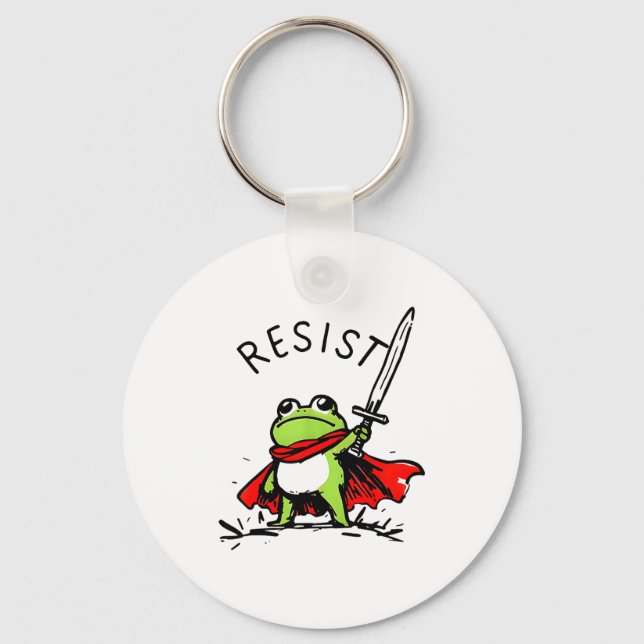 Llavero Rtland Frog Protest Resist Funny Frogs Activist  (Anverso)