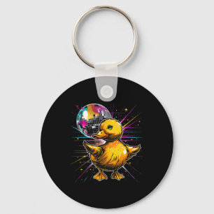 Llavero Rubber Duck Disco Dancing Disco Ball Music Rubber